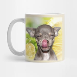 Chihuahua Cheeky Funny Summer Yellow Lemon Chi art Mug